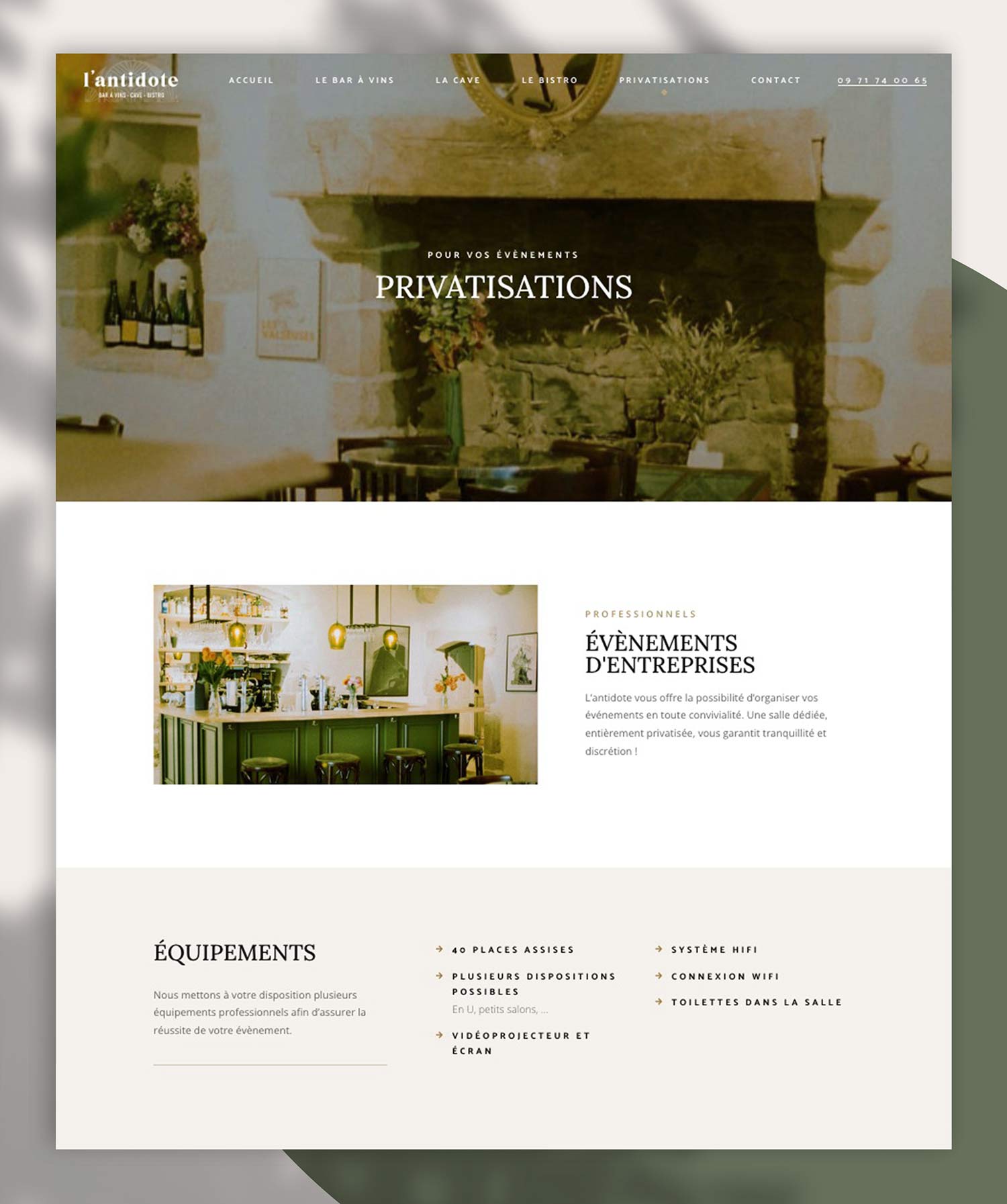 L'antidote bar a vins antidote vannes creation site internet suzette