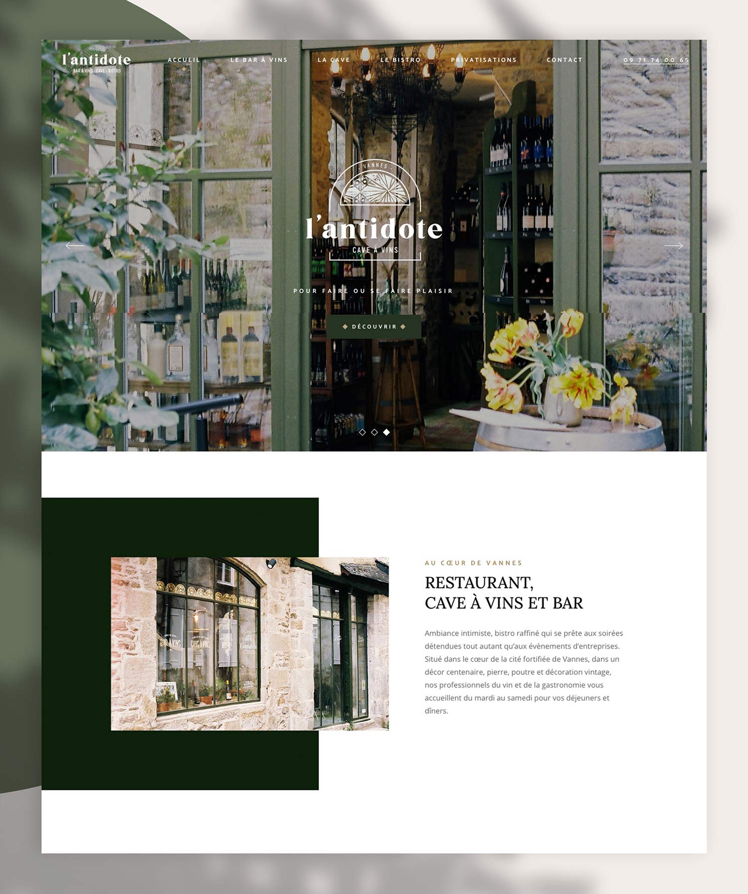L'antidote restaurant antidote vannes creation site internet suzette