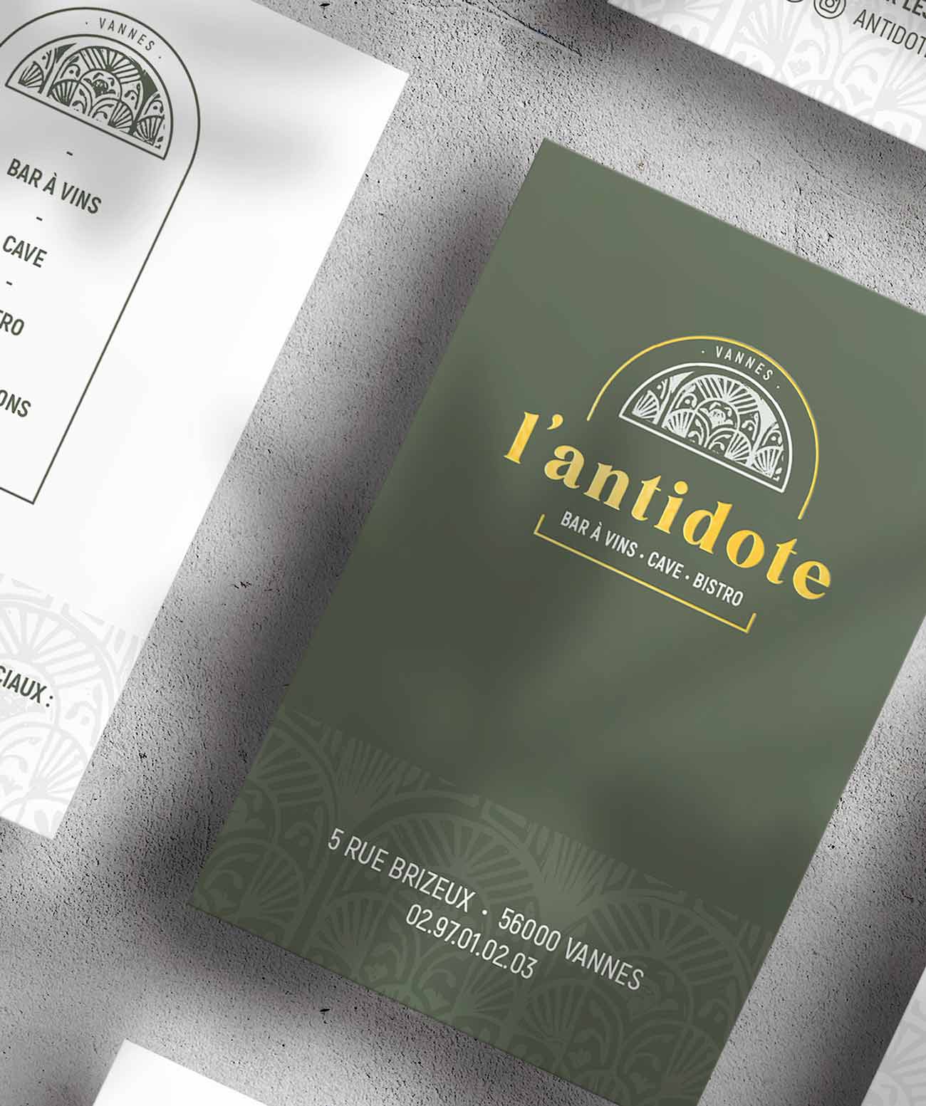 L'antidote suzette creation logo restaurant cafe bar cave vins antidote vannes